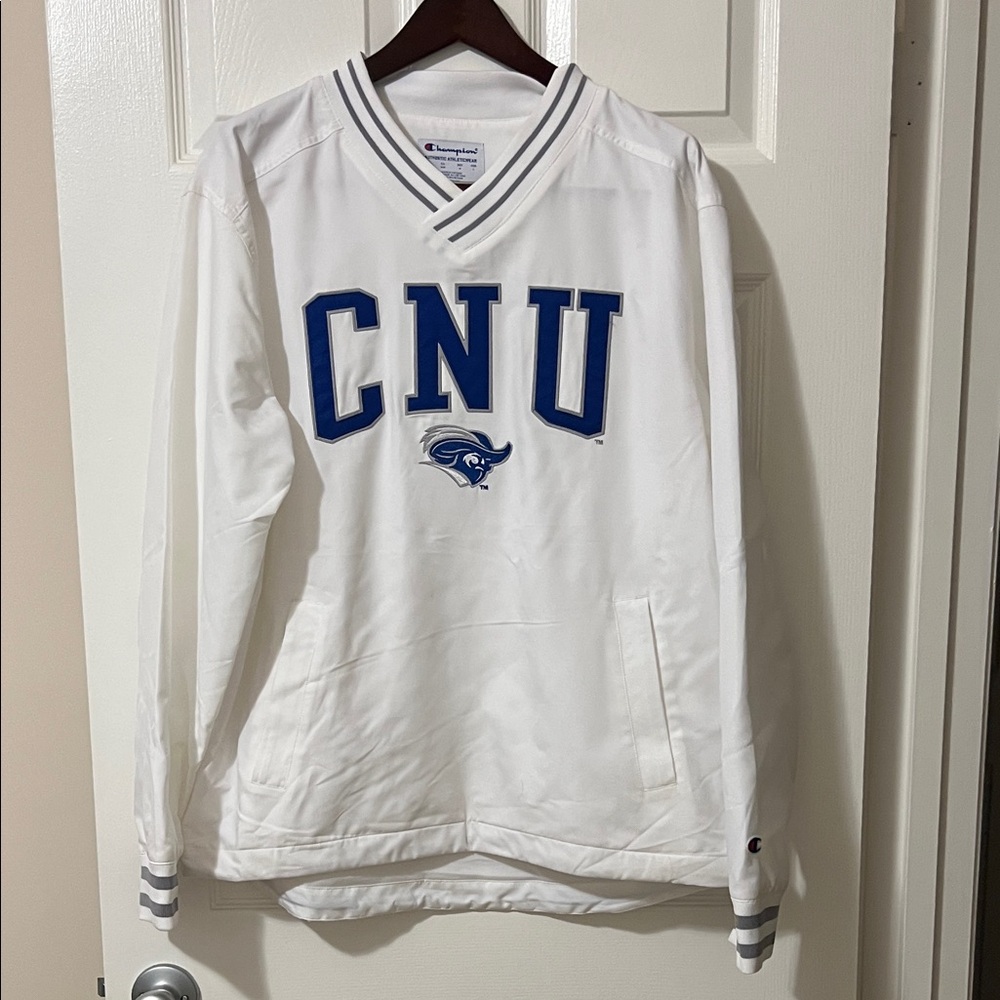 Champion White and Blue Sweatshirt - CNU Christopher Newport University